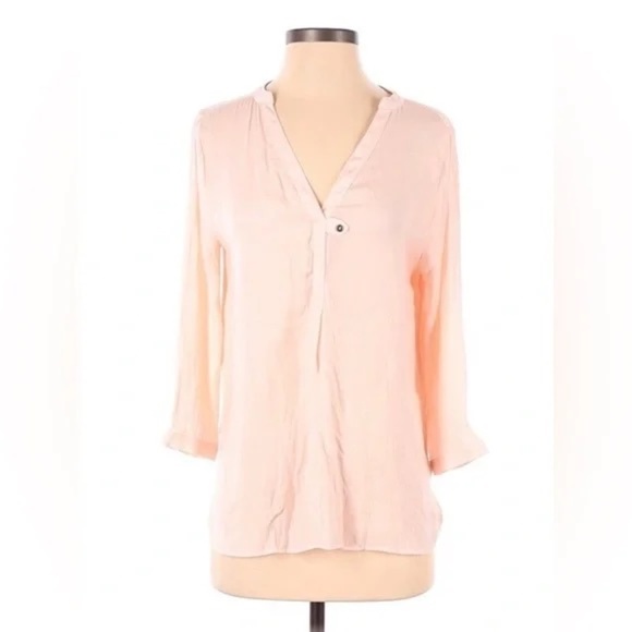 Dolan Left Coast Long Sleeve Mixed Media Blouse - Picture 1 of 6